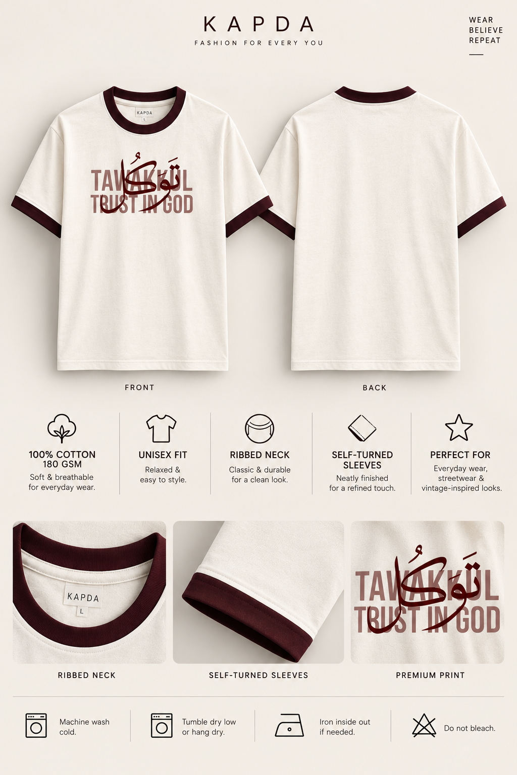 Maroon off white